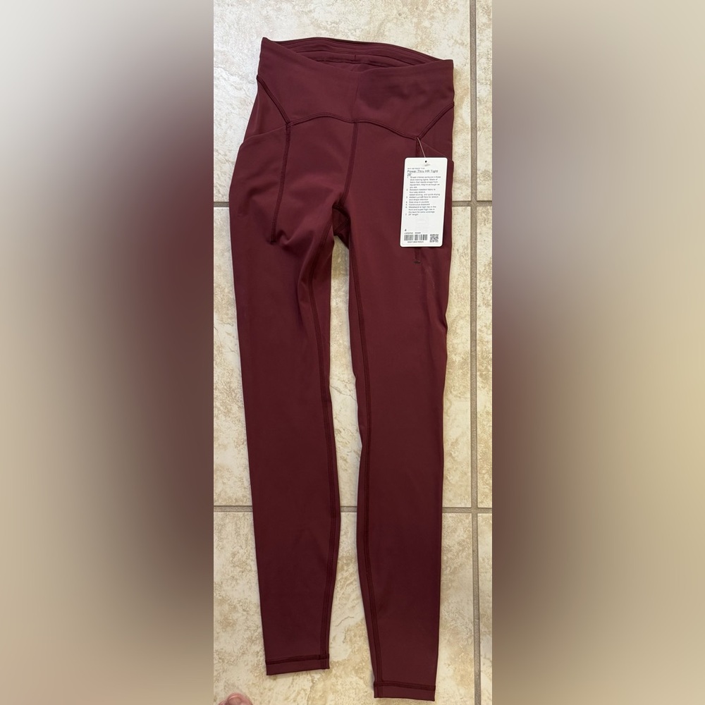 Lululemon Power Thru High Rise Burgundy Tight 28” NWT - Picture 7 of 7
